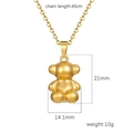 Retro 18K gold plated stainless steel bear pendant necklace with 45cm chain length - Bear Shape (Gold MS-285)