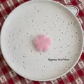 Pink felt flower decoration for DIY crafts, 4cm handmade wool felt floral accessory - Flower-Pink
