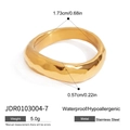 18K gold plated stainless steel ring with irregular hammered texture and 5.0g weight - Hammered Wide Style (JDR0103004-7)