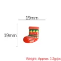 Mini chaussette de Noël en résine pour bricolage avec texte Merry Christmas, 19mm - Environ 2 cm / Style 12-Chaussette de Noël
