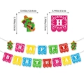 Banderole mexicaine Happy Birthday avec cactus guitaristes et détails des dimensions - Bannière d'anniversaire de carnaval