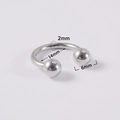 U-shaped stainless steel horseshoe ring with 2mm gauge, 14mm diameter, and 6mm beads - Internal Thread 2x14x6mm
