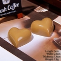 Coffee-colored heart-shaped resin chocolate accessory for DIY phone cases and magnets - Heart - Light Coffee