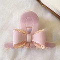 Pince à cheveux élégante en acétate rose avec un nœud papillon pour coiffures de femmes - Style Nœud / Rose Violet
