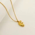 Golden 3D bubble letter F pendant necklace with polished mirror finish for women - Letter F / Gold