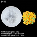 Silicone sunflower cluster mold for fondant cake decor and handmade soap B449 - 3-Transparent B449 Sunflower Cluster
