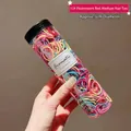 Fluorescent multi-color elastic hair bands for kids in a cylindrical plastic bottle - Colorful Canned (300Pcs)