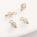 Golden 4mm faceted grey gemstone pendant beads for DIY jewelry making accessories - 4mm (5 Pcs/Pack) / Flash Stone (Labradorite)
