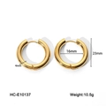 Polished 18K gold plated stainless steel 23mm hoop earrings with 4mm thickness - Gold Style 23mm (HC-E10137)