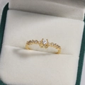Bague coeur dorée élégante avec détails de nœud en cristal dans un écrin de luxe - Or / Style Éternité Cœur Nœud (Style 32)