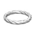 Elegant 925 sterling silver twisted rope ring featuring a polished intertwined design - Simple Thin Twisted Style (DY121111-S-W-WH)