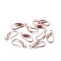 Polished rose gold drop-shaped copper earring hooks DIY handmade jewelry parts - 17*8mm 12Pcs / Rose Gold