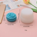 Detail of round floral embossed silicone mold for DIY jewelry boxes with dimensions - Peony Relief Round Box Style (5)