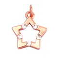 Rose gold plated star pendant with five white gemstones and a circular top jump ring - Micro Pave Pentagram / M604553-Rose Gold