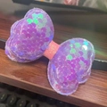 Sparkling purple sequin heart bow hair clip for girls with colorful laser reflections - Glitter Purple