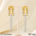 Boucles d'oreilles à pompons bicolores et cristaux pour un look de soirée élégant - Or & Argent