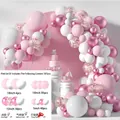 107pcs pink and white balloon arch kit with various sizes for party decorations - Pink and White Simple Style (Set 028)