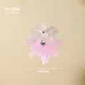 Fiocco di neve rosa in acrilico trasparente con glitter e nastro di seta elegante - Fiocco di Neve Rosa / 13*13cm