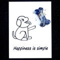 Handmade greeting card with blue and white natural agate stone dog bone pendant - Sodalite