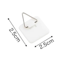 Gancio adesivo quadrato bianco per piatti con anello triangolare in metallo 2,5cm - Piccolo Quadrato / Senza Adesivo