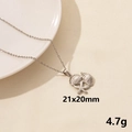 Silver stainless steel starfish and seashell pendant necklace for summer beach fashion - Shell & Starfish Combo / Silver