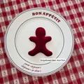 Dark red velvet gingerbread man ornament for DIY Christmas tree hanging decor 9cm x 7cm - Gingerbread Man-01 (Dark Red)