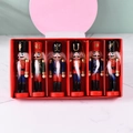 Set di 6 soldatini schiaccianoci in legno da 10 cm per decorazioni dell'albero - Set Da 10 Cm Di Sei Schiaccianoci Senza Armi (mx) / Altezza 10 Cm Set Da 6