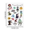 Halloween temporary tattoo sheet with cartoon pumpkin and ghost patterns 21x14.5cm - HW-005 Style