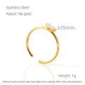 Anello aperto con cuore in smalto rosa in acciaio inossidabile placcato oro 18k - Aperto Regolabile / Stile Cuore (ZG647)
