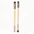 Dual-ended eyeshadow and eyebrow brushes with natural wooden handles on white background - Dual-Ended Eyeshadow Brush / Original Color