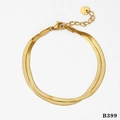 Double-layer golden snake bone chain bracelet in polished stainless steel for women - Gold Bracelet (B399)