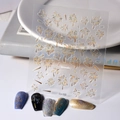 3D Holografische Feuerwerk Nagelaufkleber Co-102 mit goldenen Laser Reliefmustern - Metallisches Gold-Feuerwerk (CO-102)