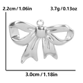 Silver bow pendant in 304 stainless steel with dimensions 2.2cm and 3.0cm and 3.7g weight - Classic Polished Bow / Silver