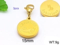 Golden Capricorn zodiac charm with Ambitious engraving and lobster clasp set of three - Capricorn (KLJ026-Z)