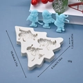 Detailweergave van siliconen mal met Kerstman-motieven en afmetingen van het product - Drie Kerstmannen Stijl (2)
