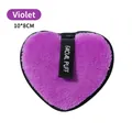 Piumino per il viso viola a forma di cuore con texture morbida e cinturino - Violetto