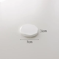 Minimalist white polygon plaster jewelry tray with 7cm diameter and matte finish - Small Beveled Round Tray