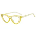 Cat-eye brilmontuur van TR90 in transparant geel met blauw licht filter voor dames - Transparant Montuur Transparant Gele Poten