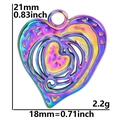 Colgante de corazón arcoíris en acero inoxidable chapado en oro 18k para joyas - Solo Colgante (Sin Cadena) / Multicolor