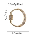 18K gold plated C-shape clasp pendant with micro-paved zircons measuring 2.6x2.5cm - Gold D-Shape Pave Style (DBN024-1)