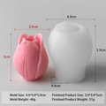 3D tulip flower silicone mold for DIY candles with a pink finished floral sample - Tulip Style (H-0692-1)