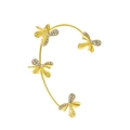 Goldene Schmetterling Ohrmanschette mit funkelnden Zirkonflügeln und Wrap-Design - Stil J Gold Rechte Seite (5770)