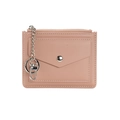 Portacarte minimalista rosa Morandi con cerniera e catena portachiavi in metallo - Rosa