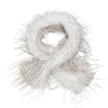 Détail d'un ensemble écharpe en fausse fourrure léopard avec une texture duveteuse - Écharpe Marron