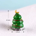 Miniature green resin Christmas tree figurine with size labels 4.3cm by 2.5cm - Light Blue Style 5 Christmas Tree