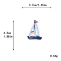 Blue and white embroidered pirate ship patch, size 3.7x4.8cm, for DIY clothing decoration - GZ-2539