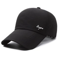 Schnelltrocknende schwarze Baseballkappe mit weißer Dayton-Stickerei und Wellenstruktur - Verstellbar / Schwarz