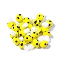 Set of 20 yellow glass mushroom beads with black spots for DIY jewelry making - Solid Yellow