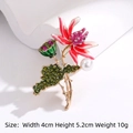 Elegant gold lotus brooch with pink enamel petals and white pearl accent, 5.2cm tall - Pearl Lotus
