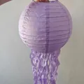 Light purple jellyfish-shaped paper lantern with hanging wavy tassels for ocean party - 25cm / Light Purple
